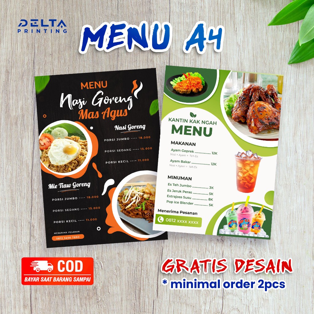 

[ SUPER MURAH ] CETAK MENU A4 + LAMINATING GRATIS DESAIN