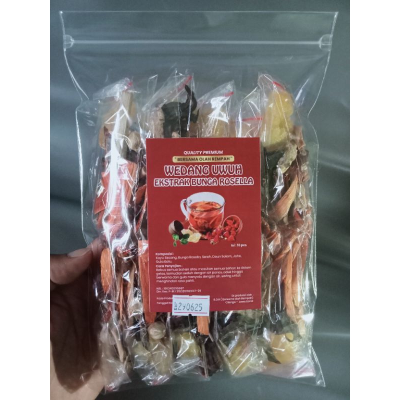 

Wedang Rempah Bunga Rosella +Gula Batu isi 10 bungkus praktis tinggal seduh