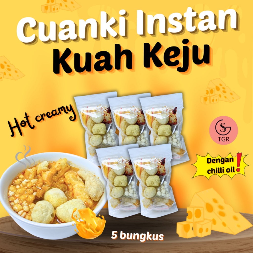 

[CHEESE CREAMY] 5 BUNGKUS CUANKI INSTAN KUAH KEJU CHILLI OIL HOT CREAMY INSTAN FOOD Kaldu