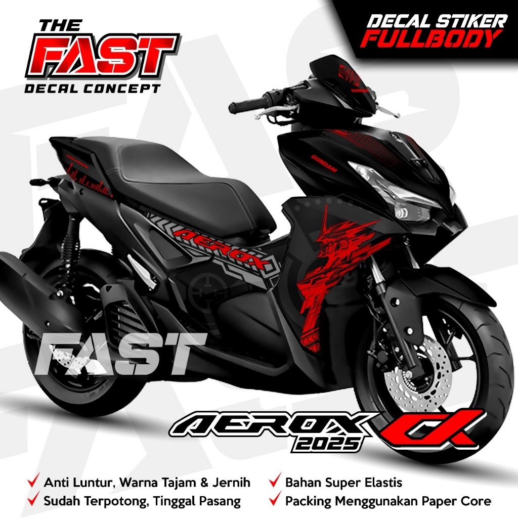 DECAL AEROX ALPHA NEW GUNDAM 3 Fullbody - Dekal Stiker AEROX ALPHA Decal Stiker Motor AEROX ALPHA De