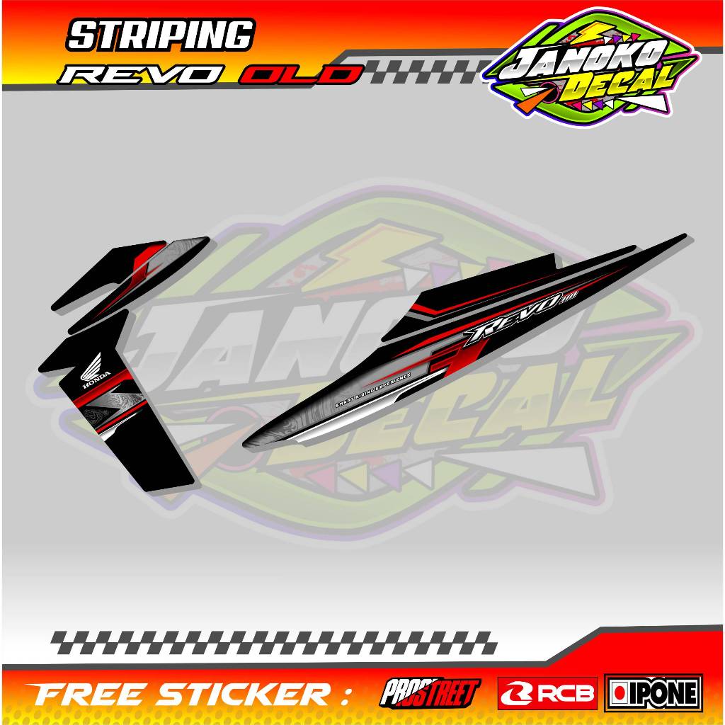 STRIPING VARIASI MOTOR REVO OLD / STICKER LIST VARIASI HONDA REVO LAMA