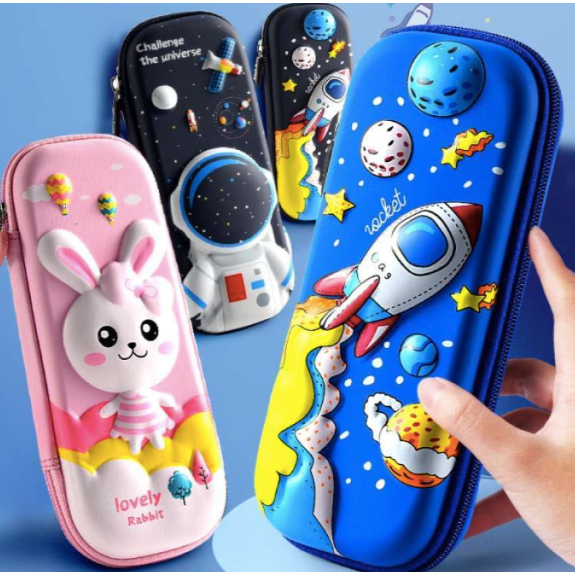 

ENISOO STORE - Tempat Pensil Anak 3D Design Timbul Perempuan Murah Kotak Pensil Anak Perempuan Laki Laki Gambar 3D Anak Kotak Pensil Anak Anak