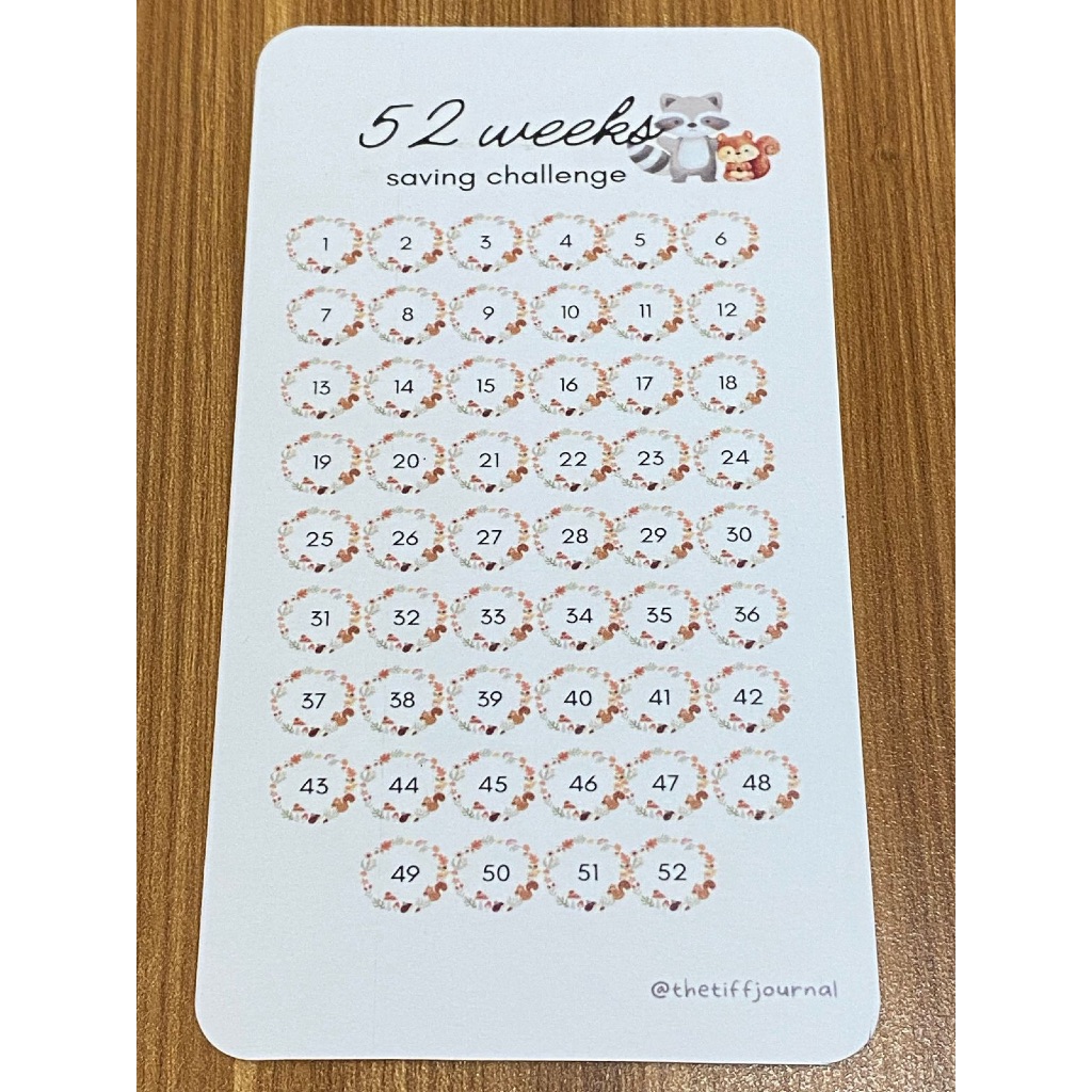 

SAVING CHALLENGE | CASH STUFFING | BUDGETING CARD - 52 WEEKS