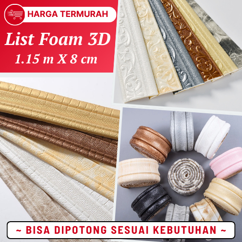 Wall Border List Foam 3D Lis Pinggiran Wallpaper Dinding Foam Wall Stiker Dinding List Foam