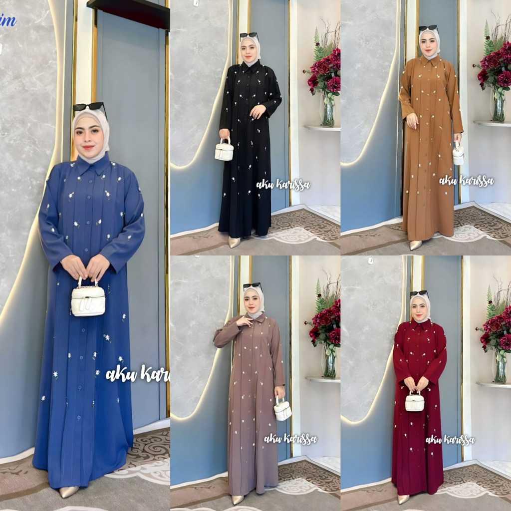 NIANA DRESS AKU KARISSA, GAMIS BORDIR , GAMIS SYARI AKU KARISSA, GAMIS SYARI