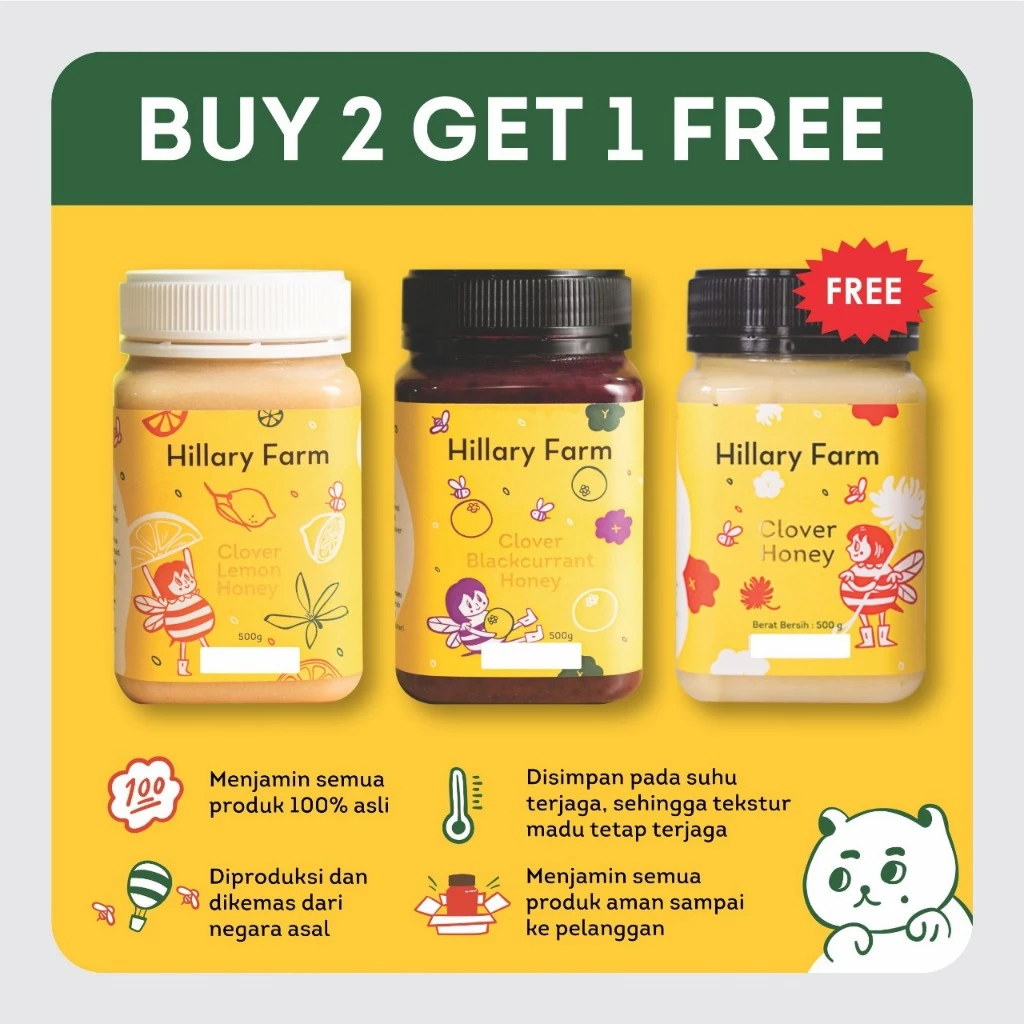 

Clover Lemon Honey + Clover Blackcurrant Honey Free Madu