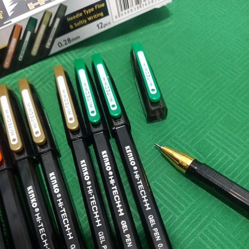 

Pulpen Pen Gel Kenko 0.28mm HI-TECH-H (Fun Color) Tinta Warna Hitam isi 10pcs/12pcs Termurah