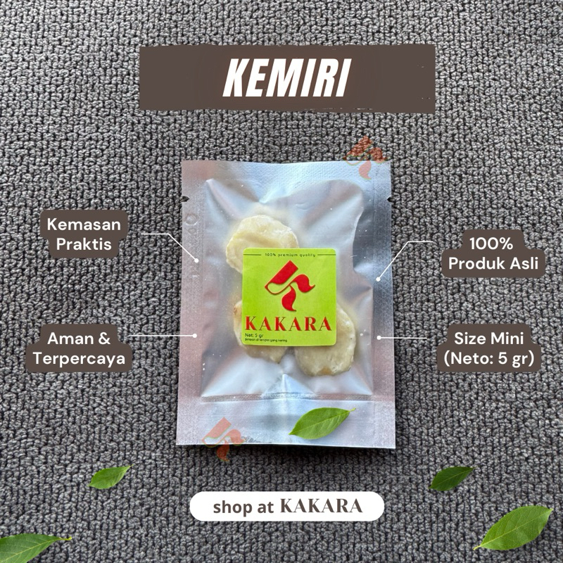 

KAKARA - Kemiri 5 gram bumbu dapur rempah mini kemasan sachet