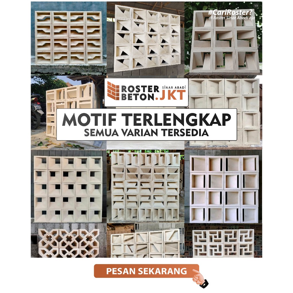 Roster Beton Semua Varian / Roster Beton Pilihan Motif / Roster Beton Semua Motif Warna Putih