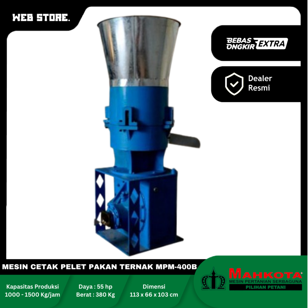 Mesin Cetak Pelet Pembuat Pakan Ternak MPM-400B MAHKOTA