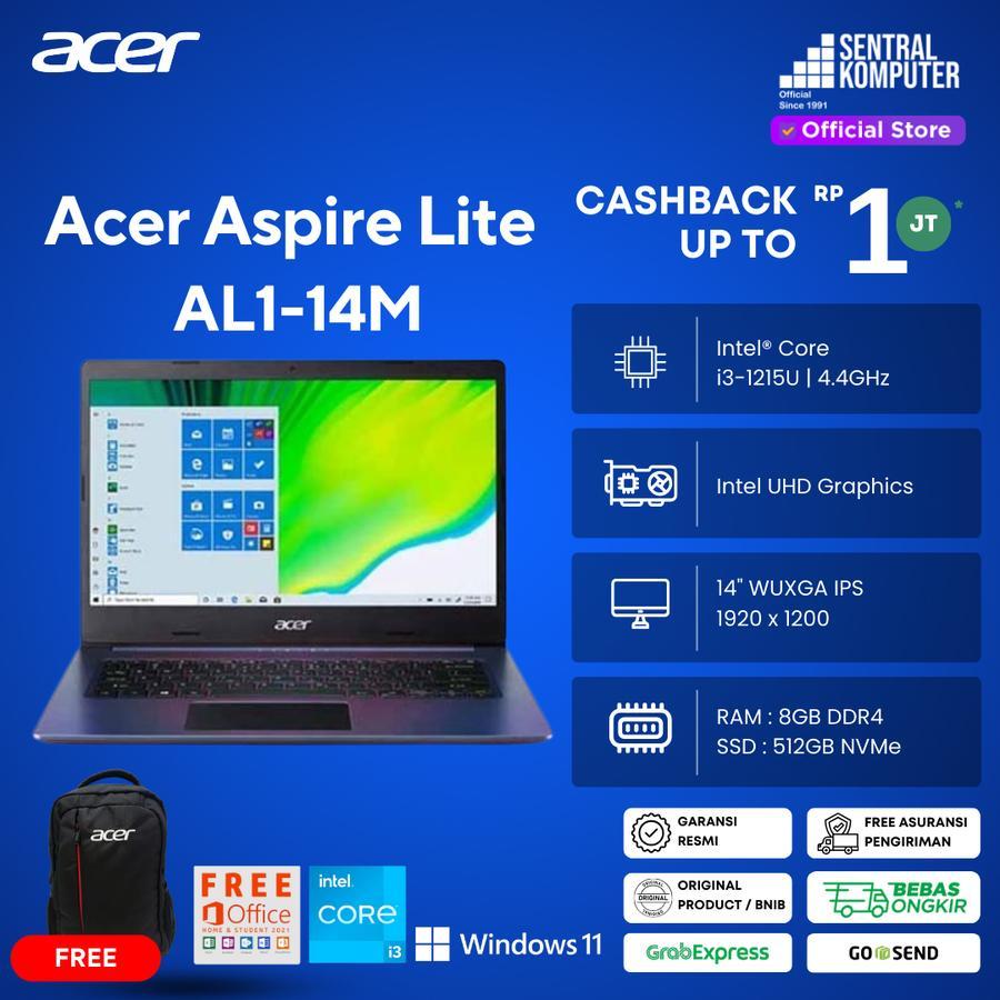 ACER ASPIRE LITE MAGICAL COLOR AL1 14M 3MID I3 1215U 8GB 512GB SSD 14” WUXGA W11 OHS24