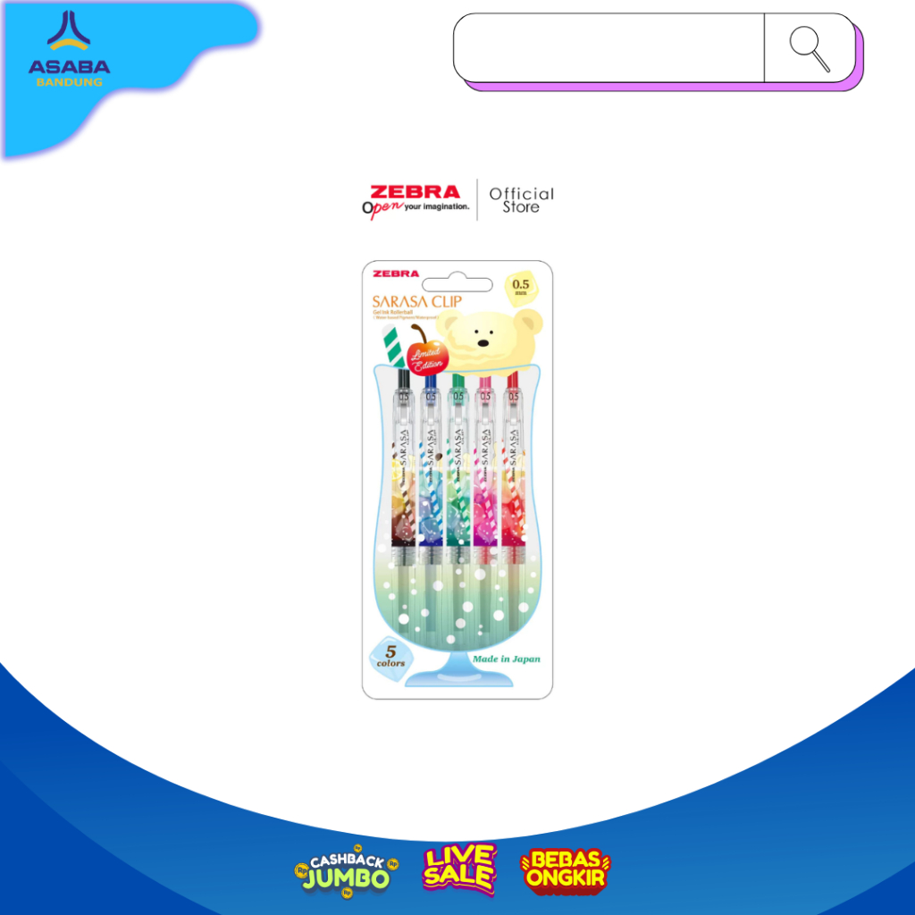 

Zebra Alat Tulis Pulpen Gel Sarasa 0.5mm Limited Edition Cream Soda Series - Isi 5 pcs