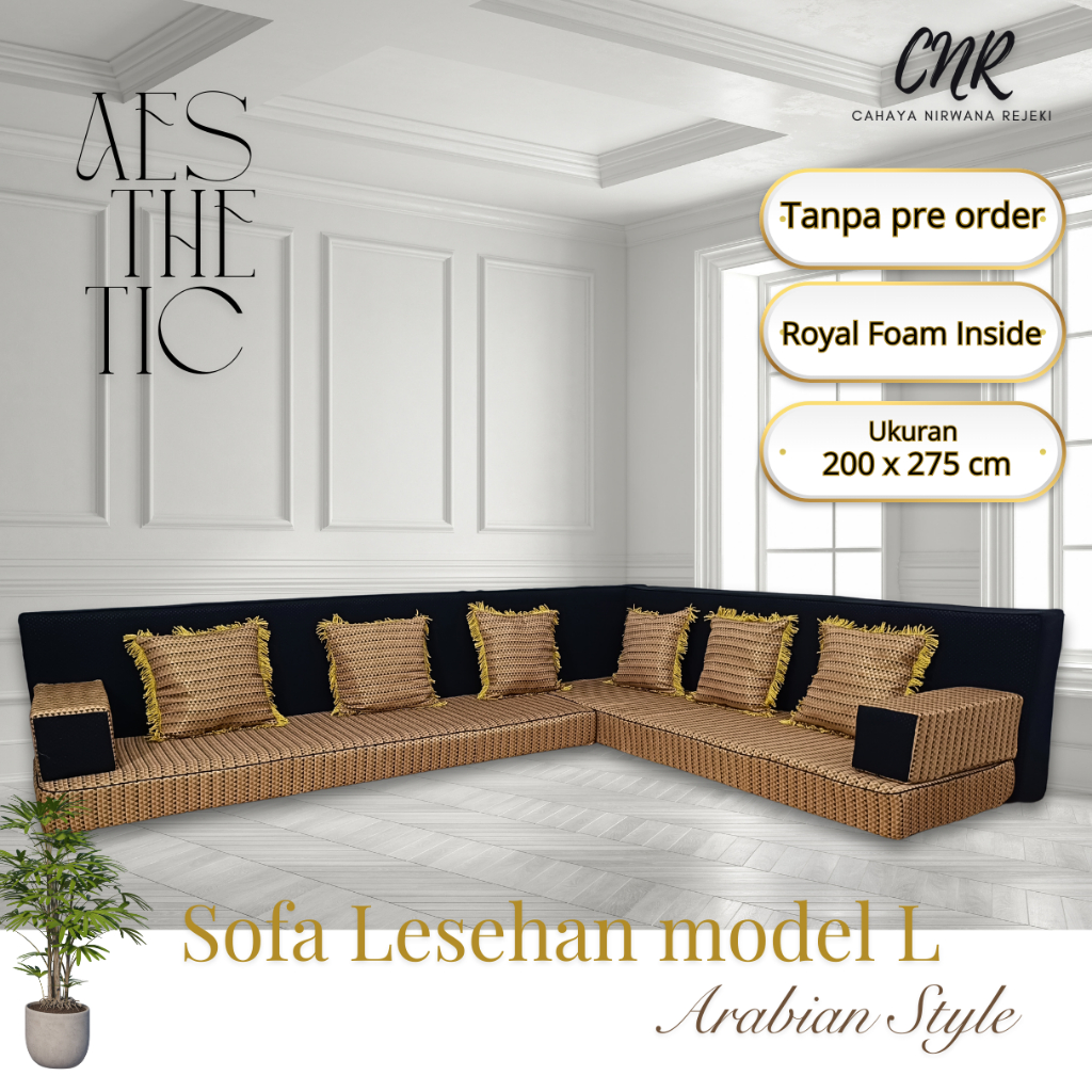 Sofa lesehan arab, sofa arabian style atau sofa Turkey model L harga 1 set lengkap sesuai dengan fot