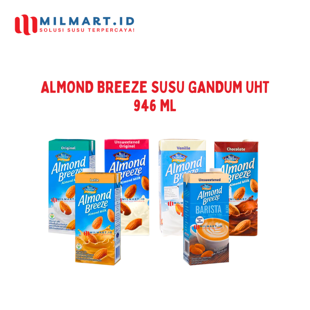 

ALMOND BREEZE SUSU GANDUM UHT CAIR 180ML/946ML ALMOND MILK CHOCOLATE/BARISTA BLEND/VANILLA/LATTE/ORIGINAL