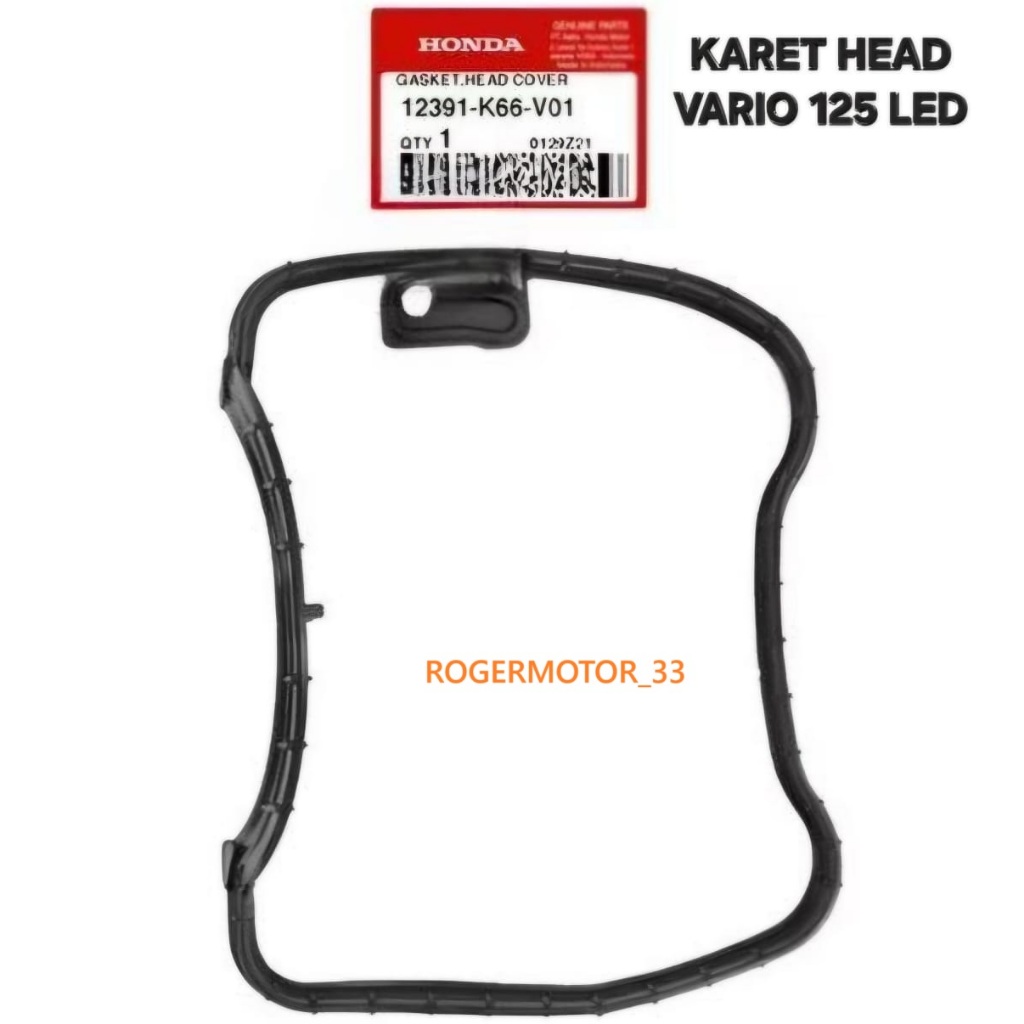 KARET CYLINDER HEAD DEKSEL VARIO 125 LED KODE K66 ORIGINAL 12391-K66-V01