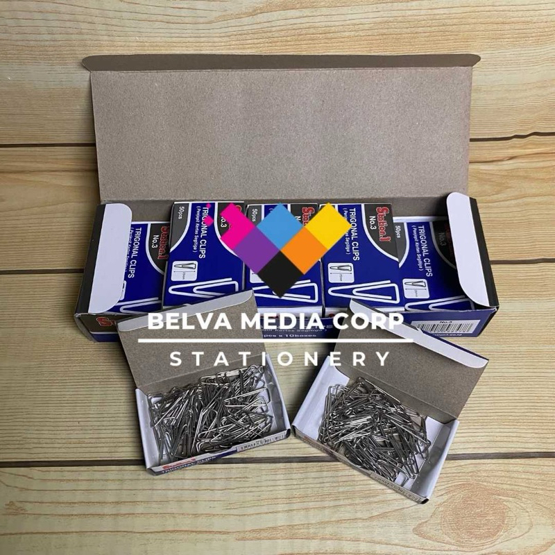 

ECER ( 1 BOX KECIL ) STATION 1/Trigonal Clip Penjepit Kertas No. 03
