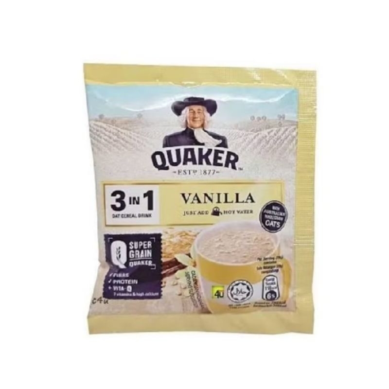 

QUAKER minuman sereal oat 3 IN 1 rasa vanilla isi 1 pcs