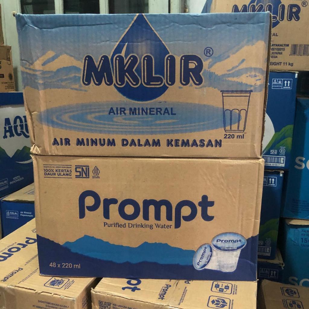 Air Mineral Gelas 220ml Prompt / MKLIR - Air Minum Gelas Murah