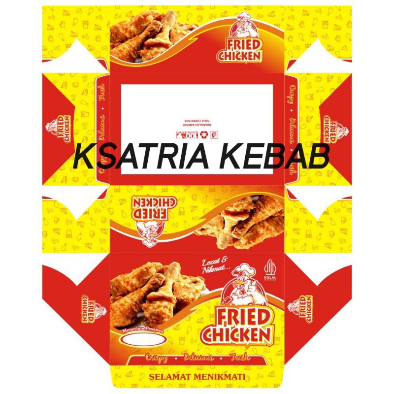 

KEMASAN FRIED CHICKEN 100 LEMBAR IVORY LAMINASI 15x10x6 CM VIRAL | KARDUS BOX CHICKEN TERBARU