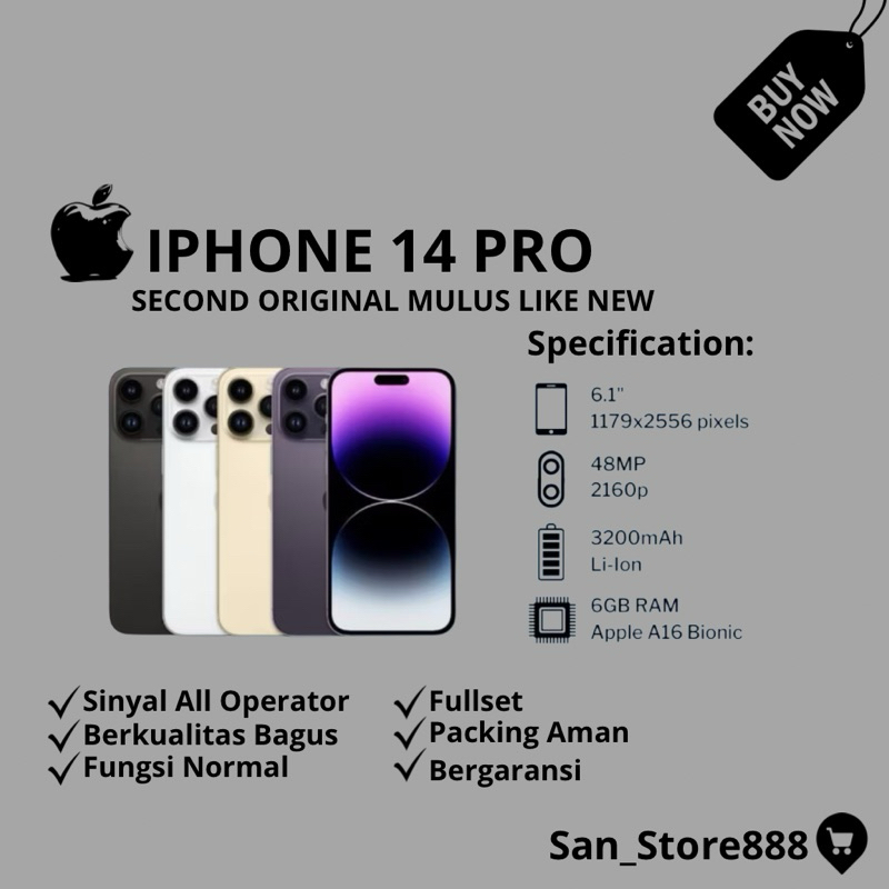 iP14 Pro Second inter iMei Tidak Terdaftar mulus