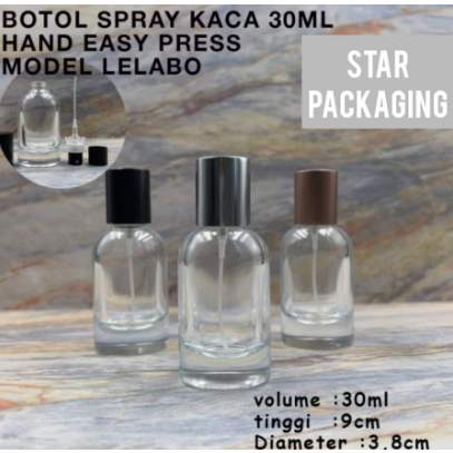 Botol 30ml Botol Parfum 30ml Spray Kaca Hand Easy Pump Press Model LLB
