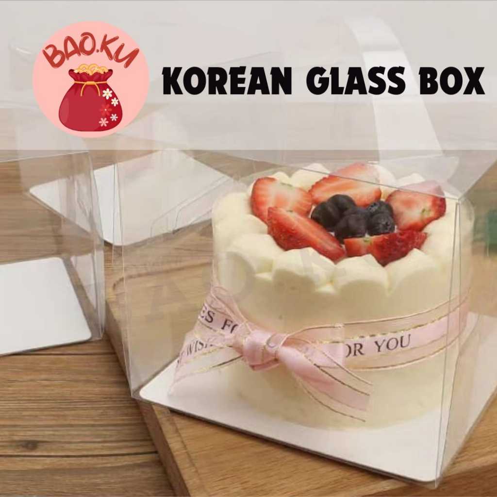 BOX MIKA KOTAK CAKE TART//BOX MIKA KUE HANDLE//BOX MIKA TRANSPARAN//KOTAK KUE MIKA BENING HANDLE//KO