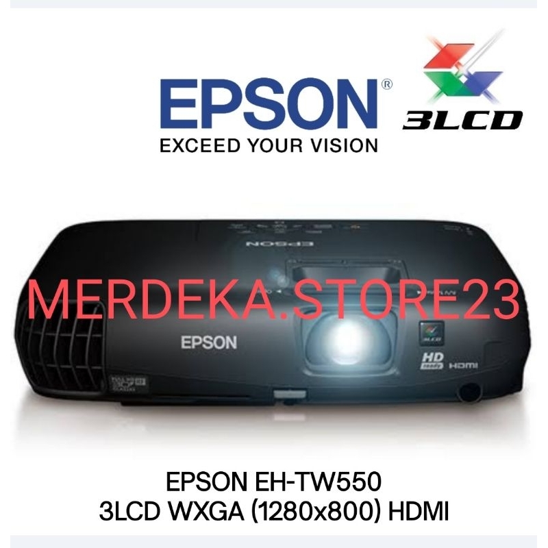 NEW LCD Proyektor EPSON EH TW550 | EPSON EH TW 550 | EPSON EHTW550 3LCD Projector Home Video WXGA (1