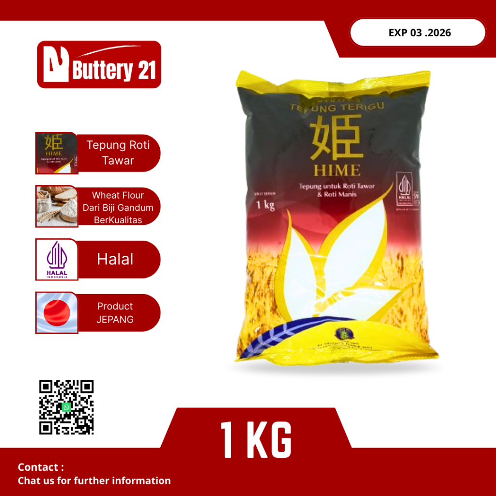 

TEPUNG HIME 1 KG TEPUNG SRIBOGA/TEPUNG ROTI TAWAR/TEPUNG ROTI MANIS