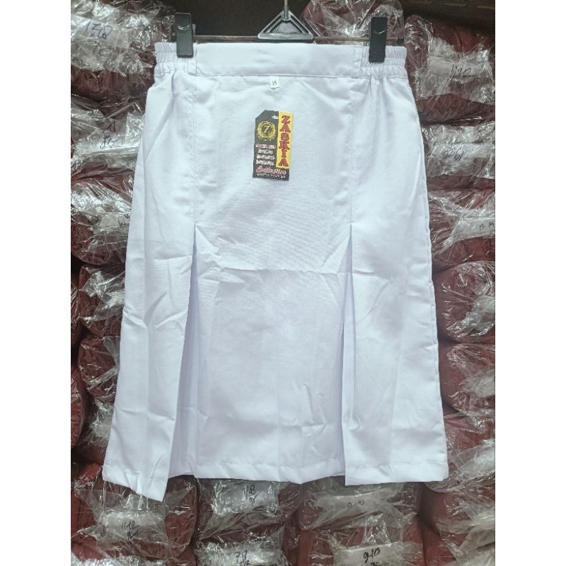 ROK Putih SMP Pendek / Rok Putih SMP Span Pinggang KARET