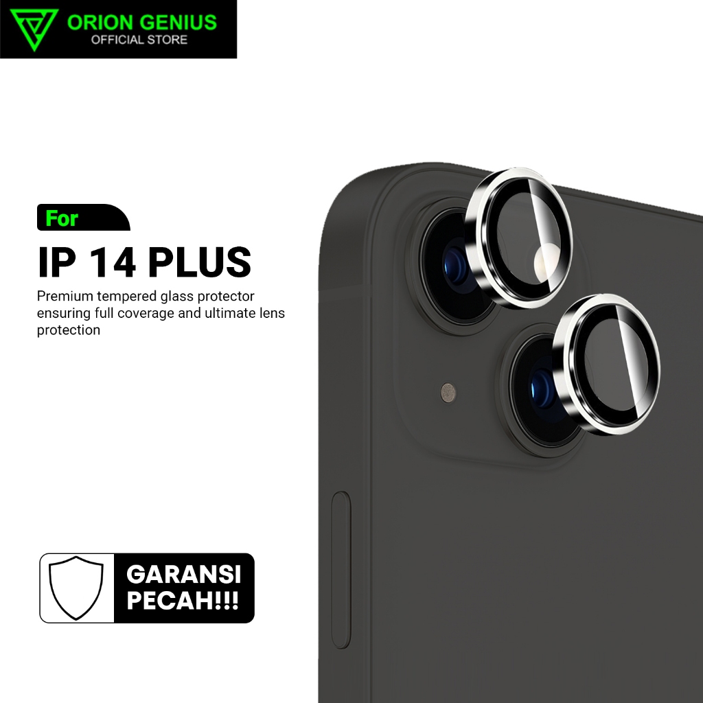Orion Genius Tempered Glass Camera Lens Metal Ring for iPhone 15 14 13 12 11 PRO MAX Pelindung Lensa