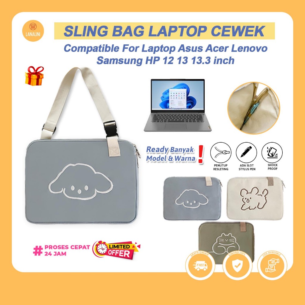 Tas Laptop Selempang Asus Vivobook Zenbook Flip S14 S13 Expertboook 14 Pro 15X Gaming V16 Sleeve Sof