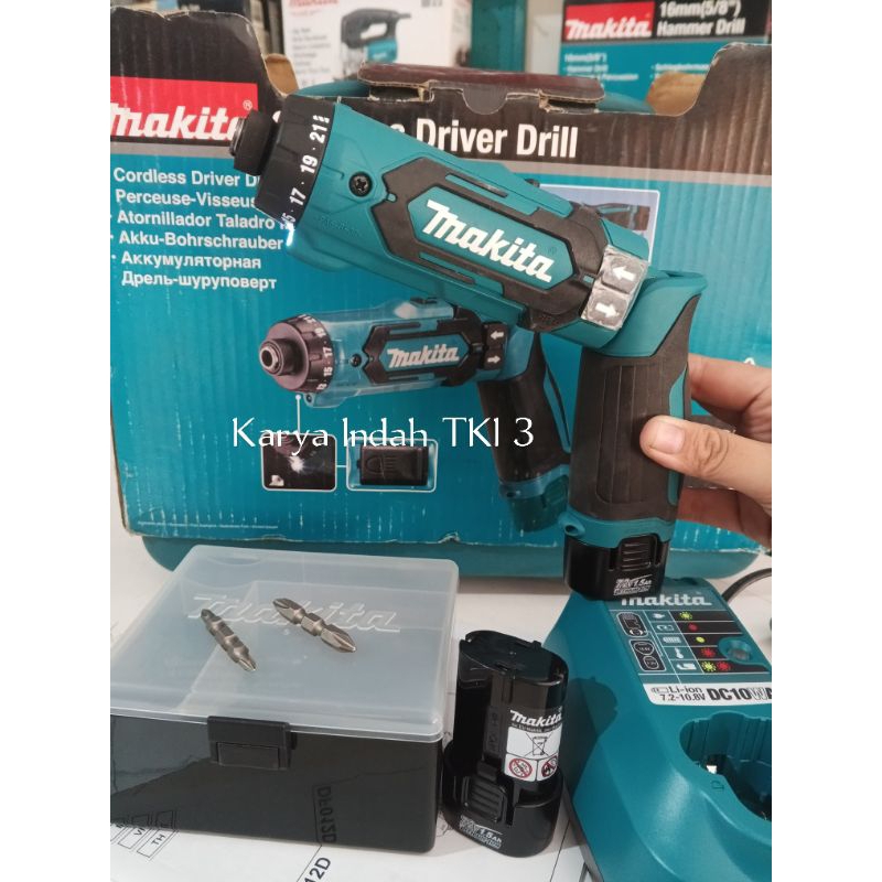 Makita DF010DSE Mesin Bor Obeng 12Volt Baterai (Bisa Lipat) Cordless Driver Drill Makita DF010 DSE