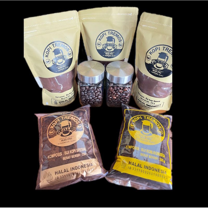

kopi lelet tremos terbuat dari biji robusta/spesial