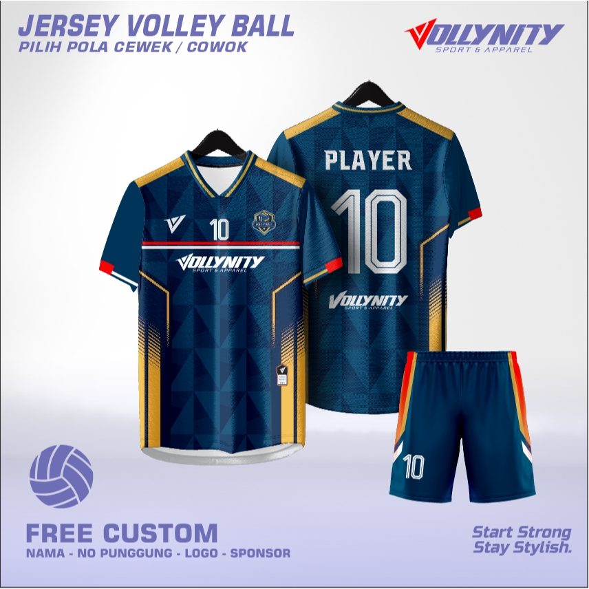 Vollynity  JERSEY VOLLY Premium COWOK CEWEK / jersy voli set printing celana lotto, custom nameset m