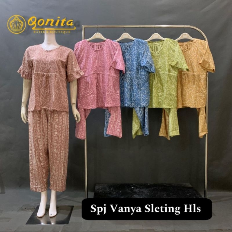 (LD 100 CM )Daster Qonita Batik Pekalongan ll SPJ Vanya Sleting Hls