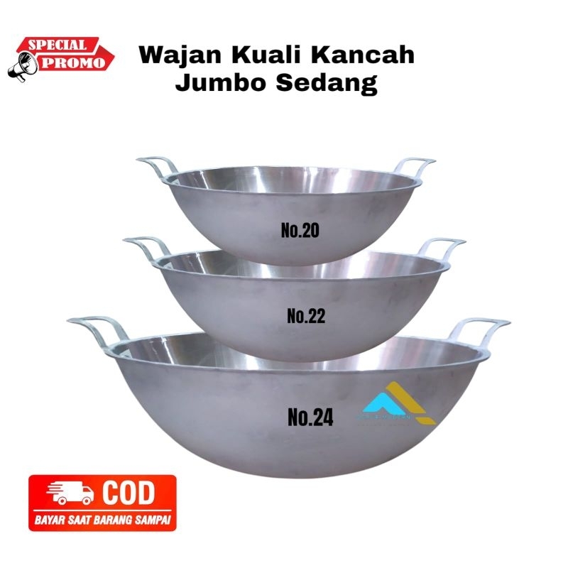 Wajan kuali Katel No.24 No.22 No.24 Jumbo Besar Bahan Alumunium Cor Tebal kuat rapih BINTANG SATU