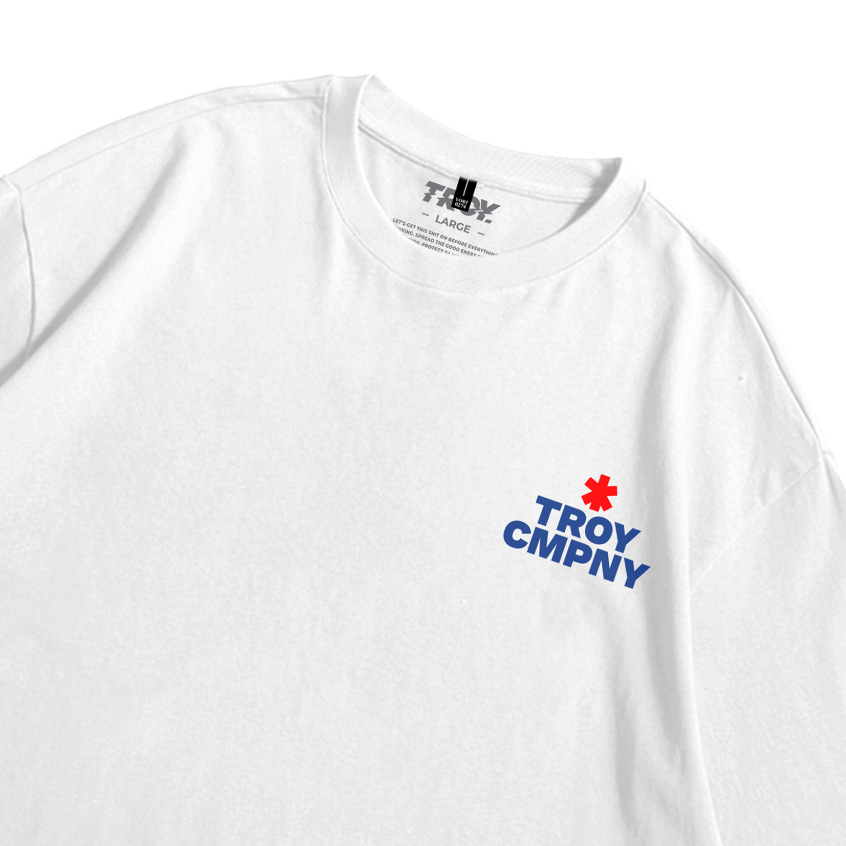 Troy Company Oversize Tshirt White The Youth Cult Dept - Kaos Oversize Putih Lengan Pendek OVD 3105