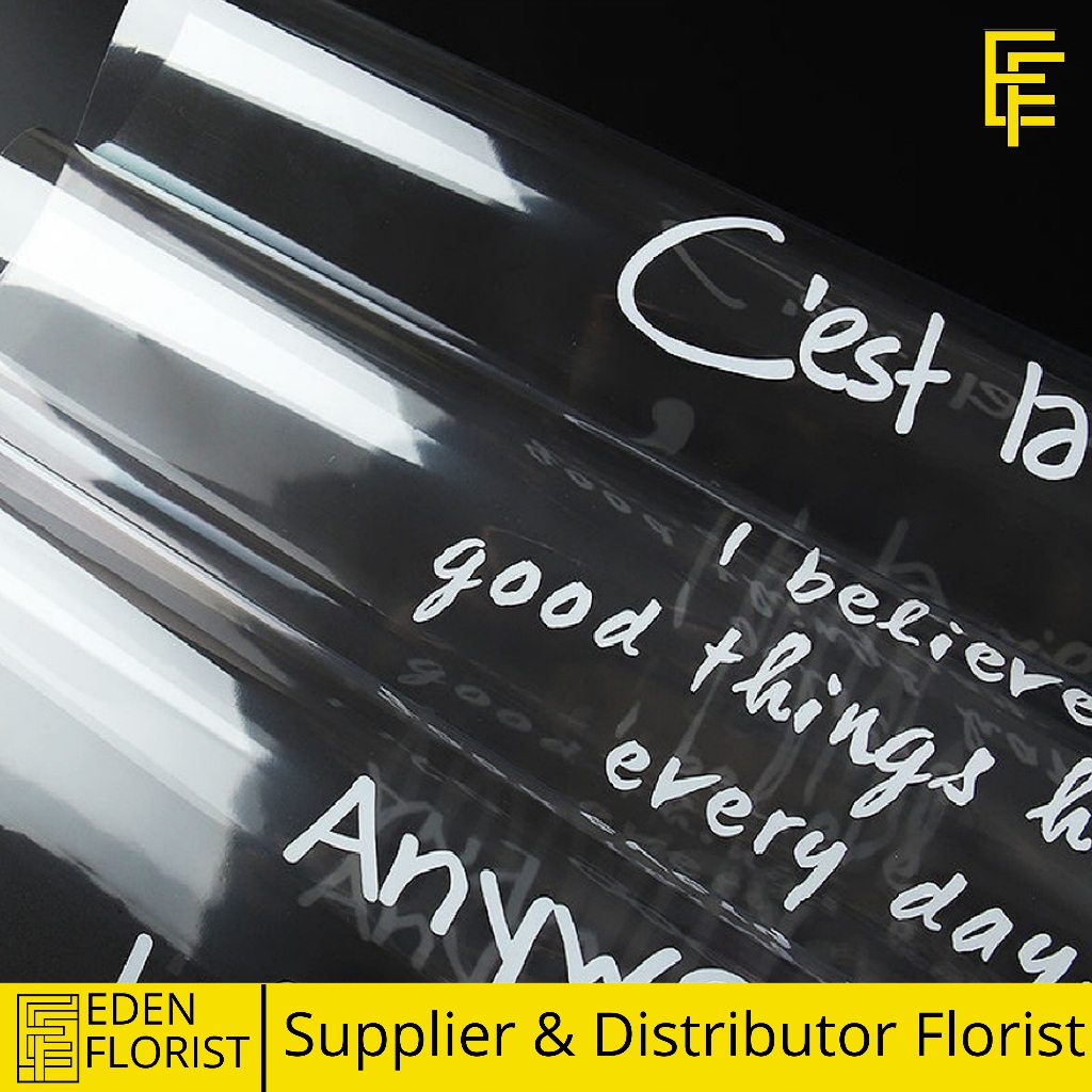 

20 Lembar Kertas Buket Bening Transparan Plastik OPP Wrapping Paper Cellophane Bouquet Florist COD KB6049