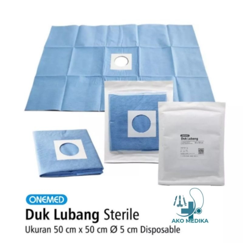 Duk Lubang Steril 50cm x 50cm Onemed / Duk Bolong Steril Untuk Tindakan Khitan Sunat