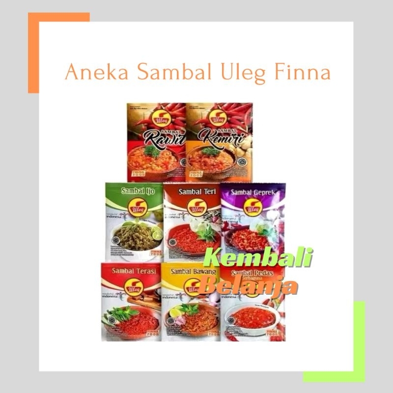 

Sambal Uleg Finna 1 Sachet/ Sambel Uleg Finna/ Sambel Ulek Finna/ Sambal Ulek/ Finna Sambal Terasi Sambal Ijo Sambal Teri Sambal Kemiri
