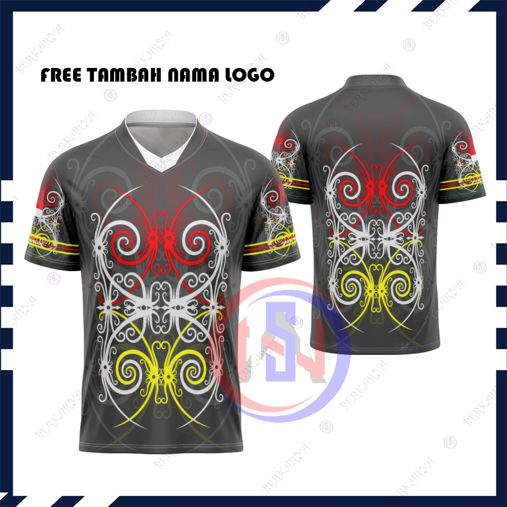 Kaos Pria Motif Batik Kalimantan / Jersey Batik Kalimantan / Kaos Batik Dayak / Jersey Batik Dayak