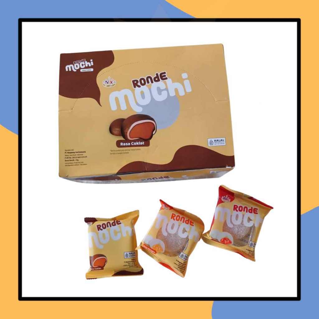 

Mochi Ronde 33gr Kue Moci Kenyal Isian Selai Mangga Strawberry Coklat Kemasan Satuan