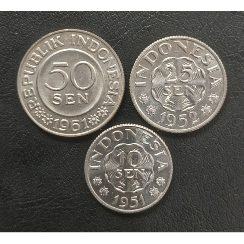 Set Almunium 50 Sen 25 sen 10 Sen