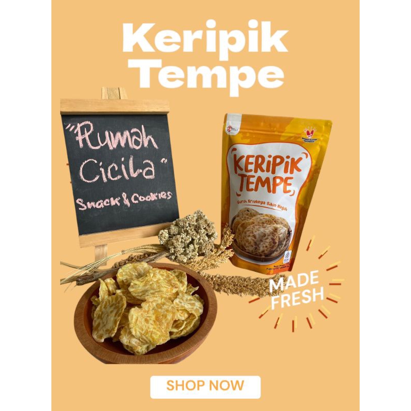 

Keripik Tempe | Kedelai Pilihan | by Rumah Cicila | 85gram