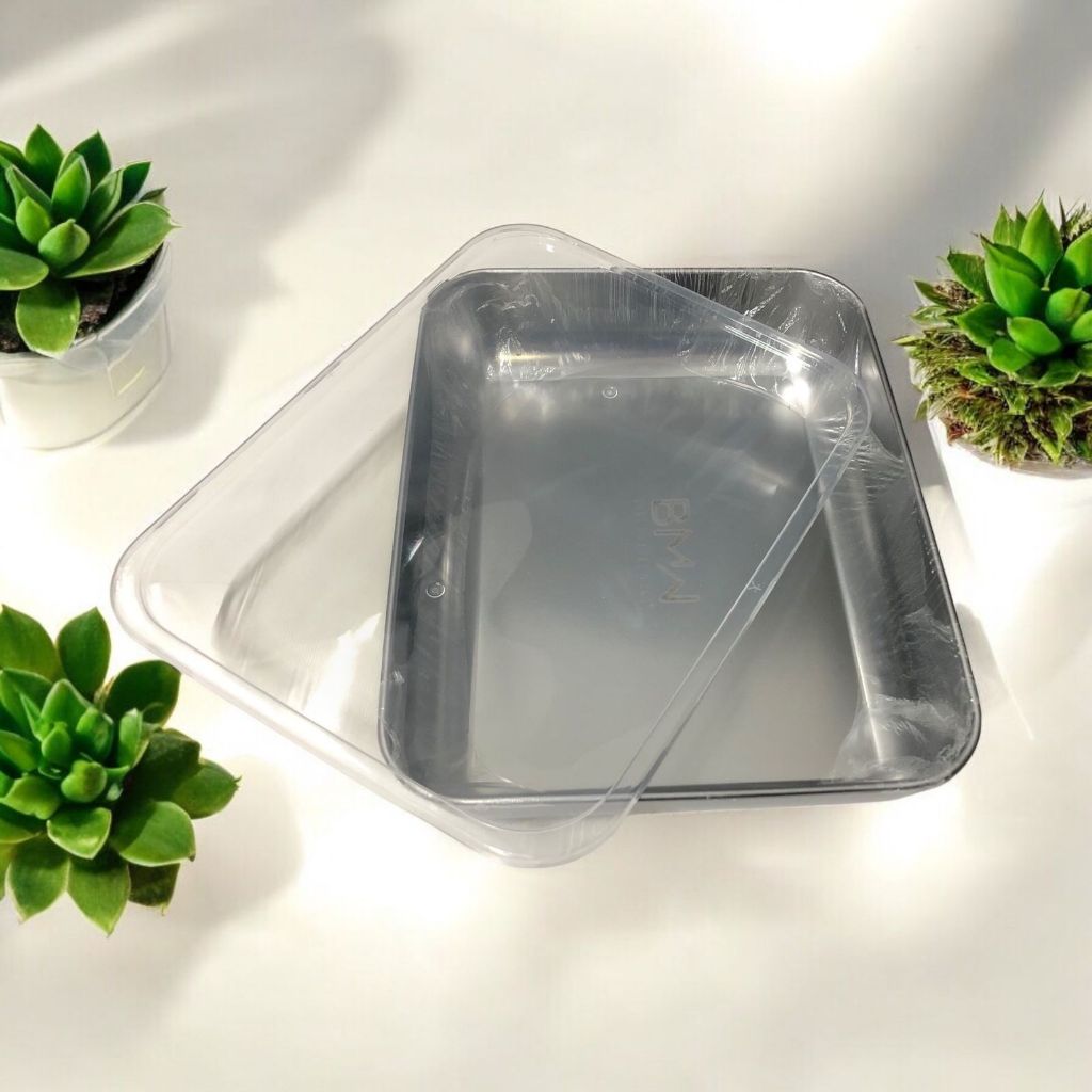 Baki Nampan Dalam Kotak Stainless Dan Tutup Plastik