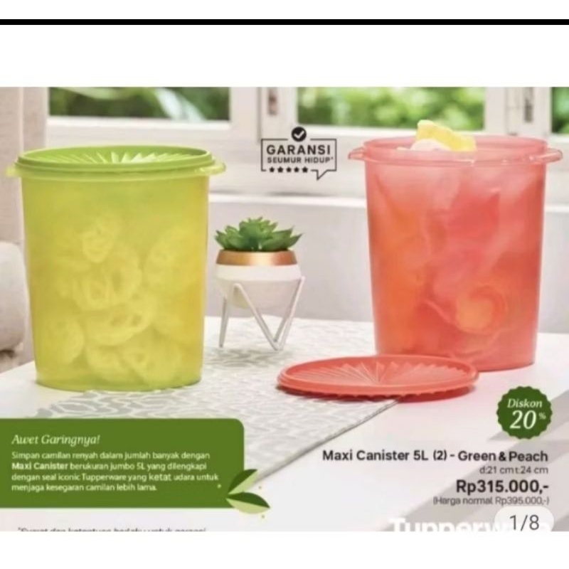 Maxi canister 5 L tupperware toples krupuk tupperware