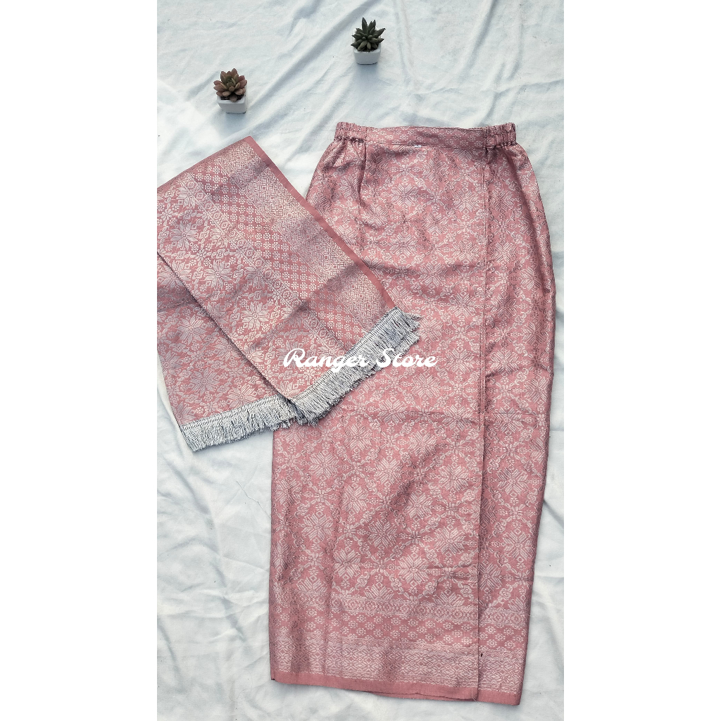set rok dan selendang songket/rok songket/selendang songket/songket palembang