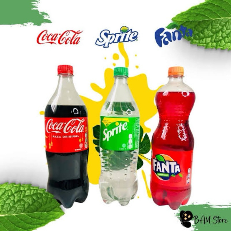 

Coca cola Sprite Fanta Botol 1000ml 1liter Seliter 1Dus isi 12 botol