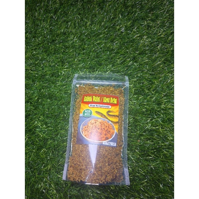 

rabuk walut / abon belut non MSG(micin)bumbu kuning kalimantan