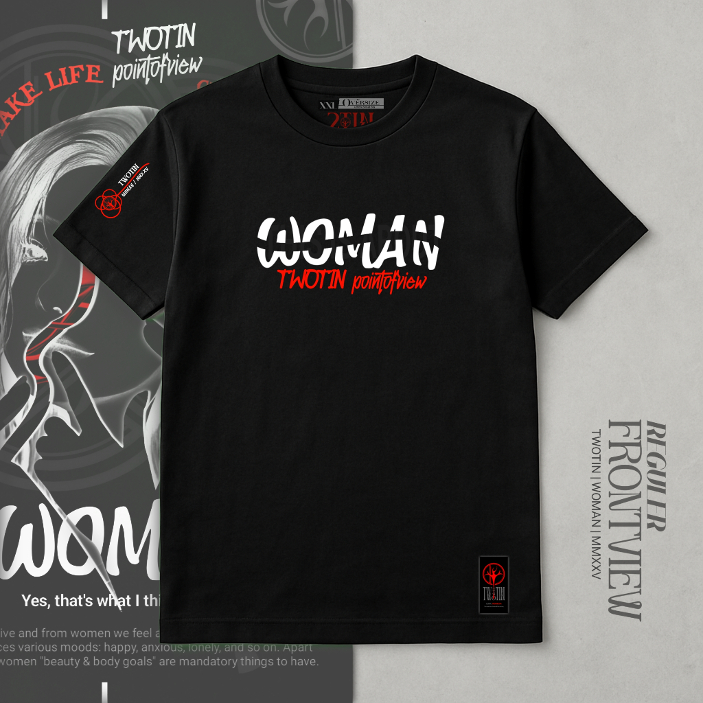 TWOTIN I3I WOMAN / MMXXV black tshirt cotton combed limited edition Oversize Boxy Croptop